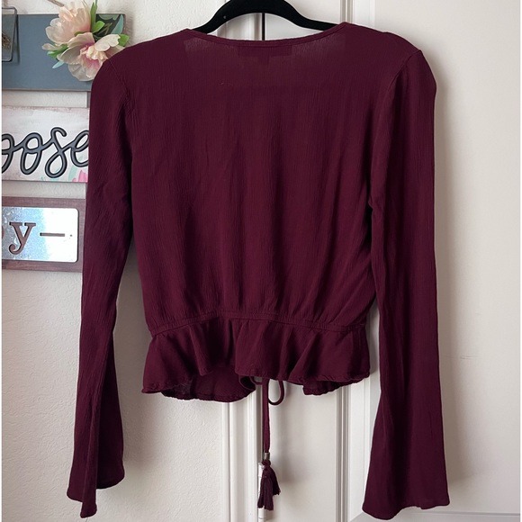 Gypsies and Moondust Maroon Flare Blouse Flowy and feminine Spring/Winter sale - Picture 3 of 6
